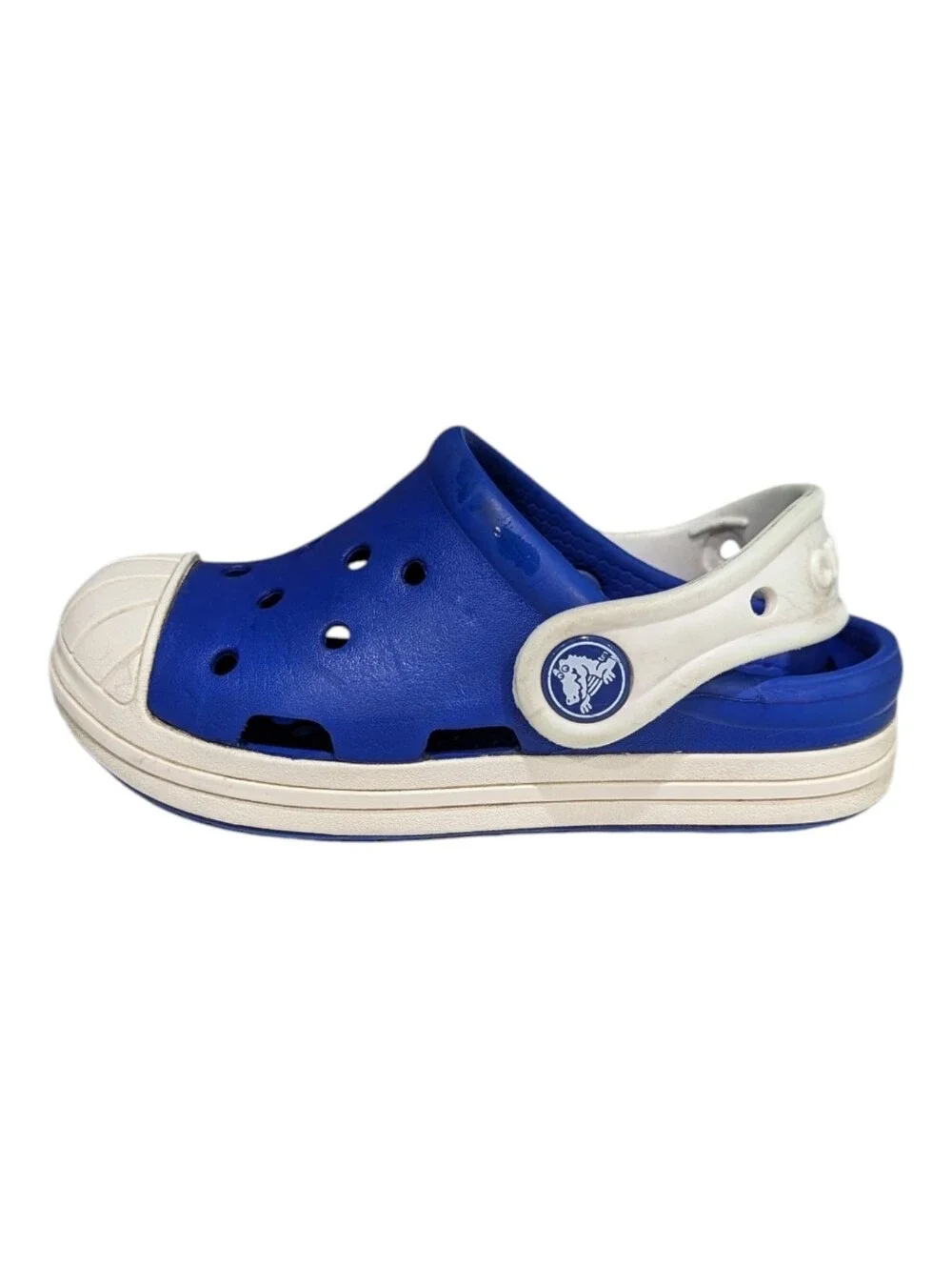 Crocs Kids Bump It Clog Blue White Water Summer Slip On Boy Girl Toddler Size 8c